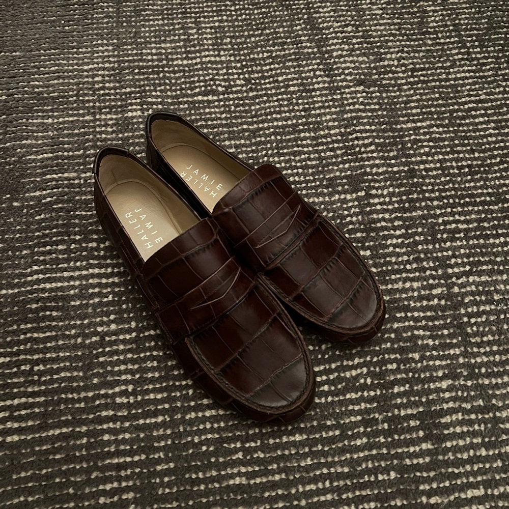 Jamie Haller The Penny Loafer in Deep Brown Croc